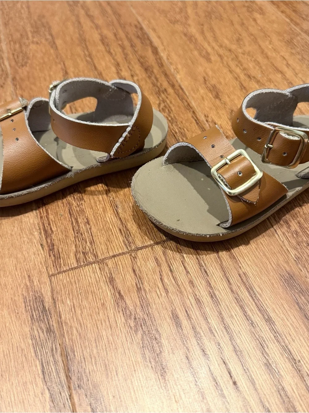 Toddler Adjustable Tan Buckle Leather Sun San Sandals